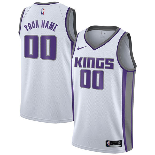 Men's Sacramento Kings Active Player White Custom Stitched NBA Jersey